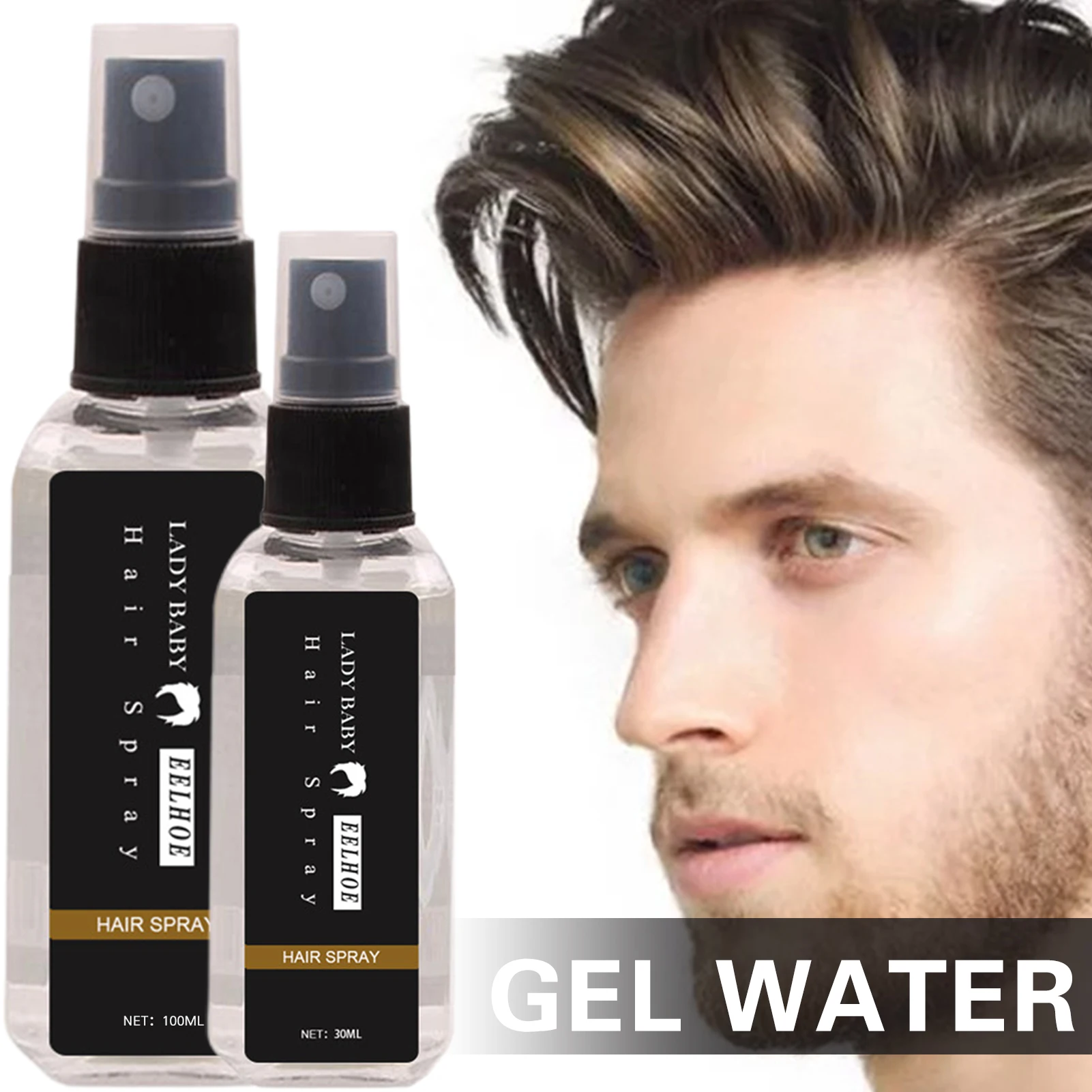 30/100ml Hair Styling Spray Gel Water Hair Fixing Spray Moisturizing Styling  Spray Men's Hair Styling Dry Gel For All Hair Types - Hair Styling Waxes &  Cream - AliExpress