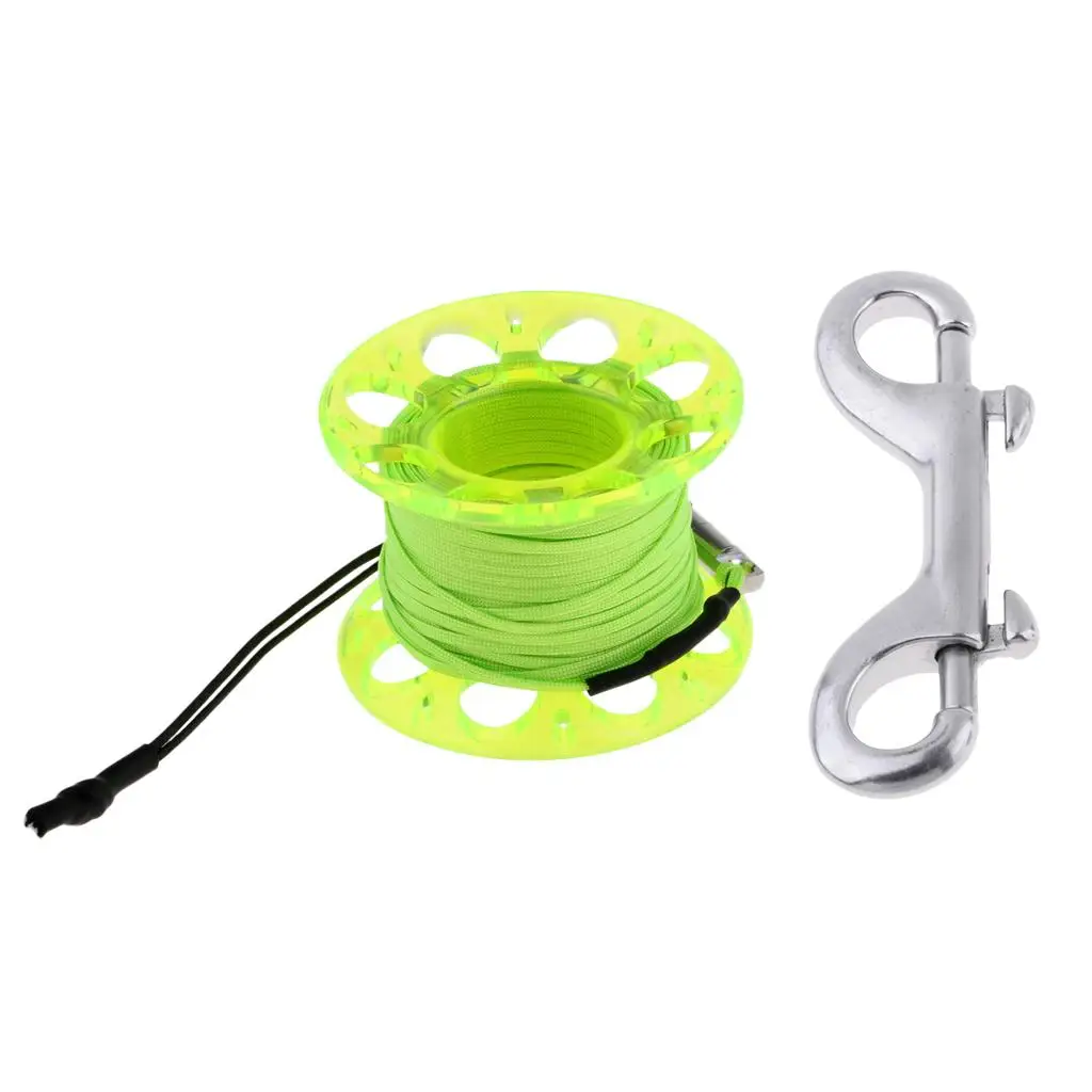 Finger Spool Scuba Wreck Diving Reel with Double-ended Brass Clip 
