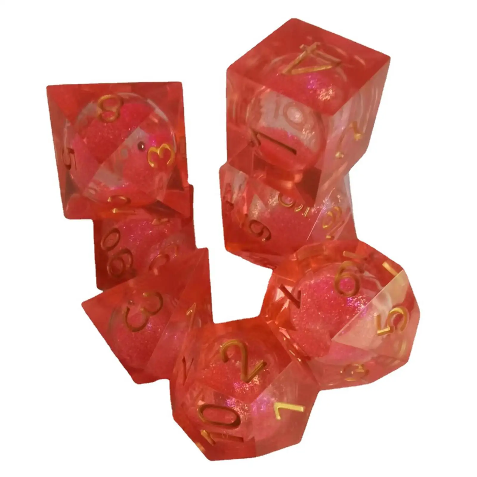 7x Dice Set Resin Math Counting Teaching Aids Party Game Dices Multi Sided Game Dices for Bar Party KTV Board Game Table Game