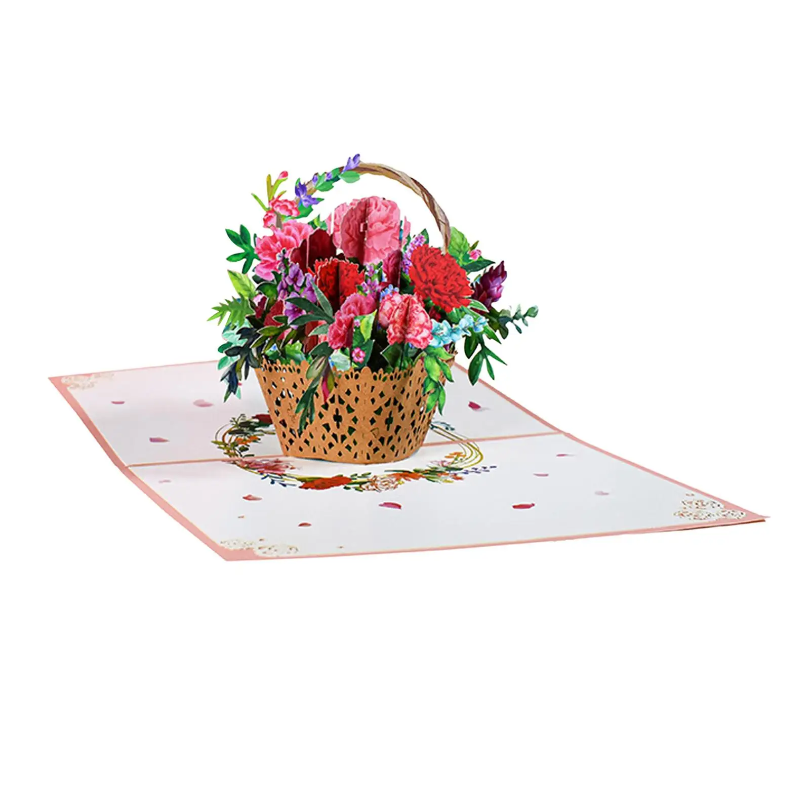 Popup Card with Note Card and Envelope Flowers Pop up Card for Congratulations Mother`s Day Holiday Happy Birthday New Year