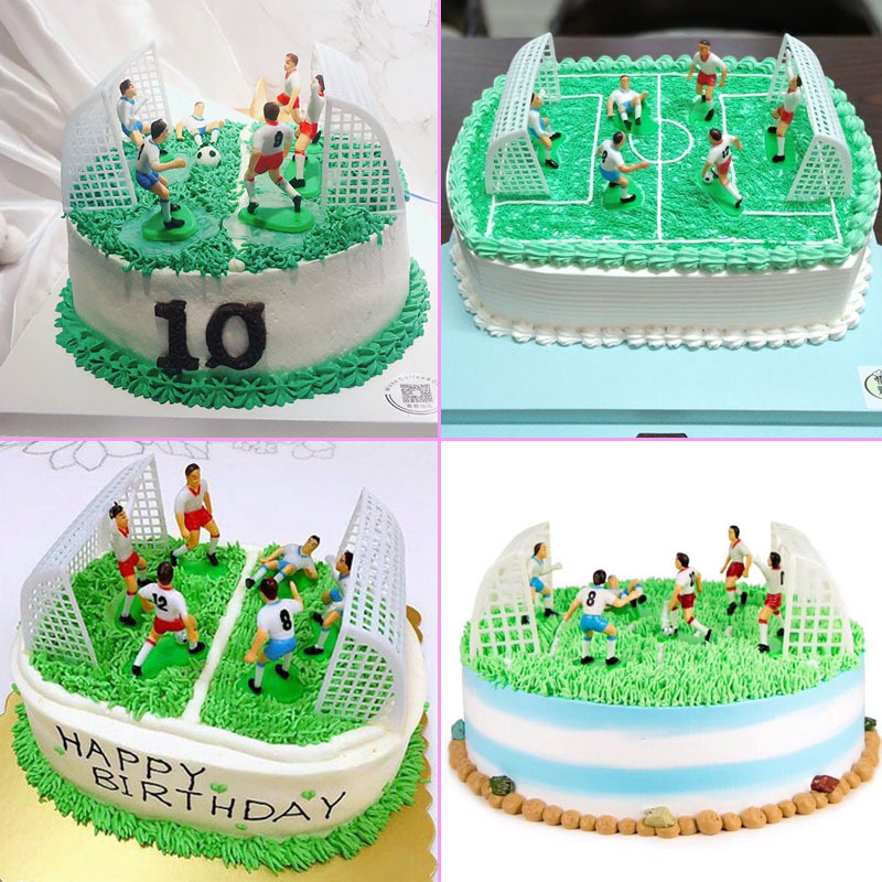 9-teiliges Fußball-Geburtstagsdekorations-Set Fußball-Tortendekoration Modell Party Happy Birthday Zubehör Kinder-Accessoires – Detail 1
