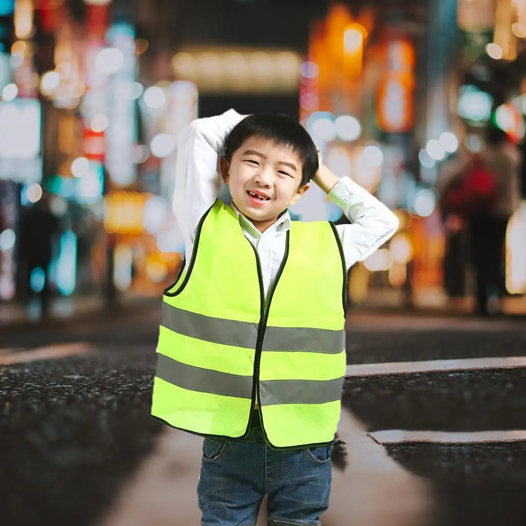 Kids reflective safety vest school children training breathable vest high visibility reflective strips