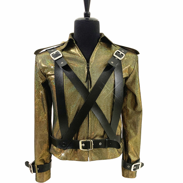 MJ Michael Jackson Working Day and Night Jacket Punk Rock Golden Laser Coat  Costume Cosplay for Performance Collection - AliExpress