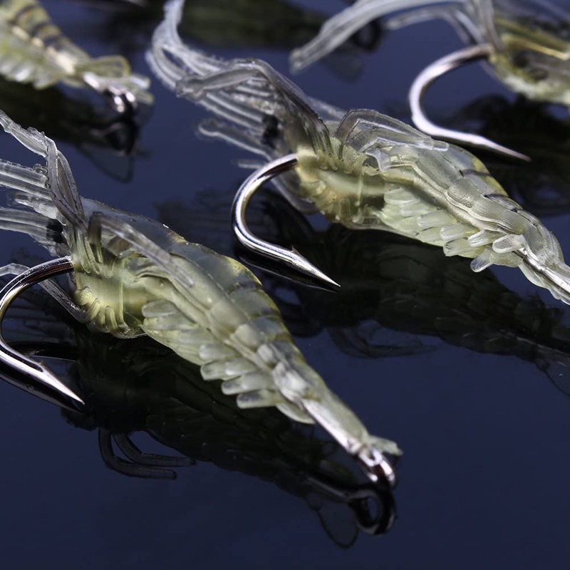 10pcs Soft Shrimp Shaped Fishing Lure With Hook, Bait Kit For Outdoor, Fishing Accessories