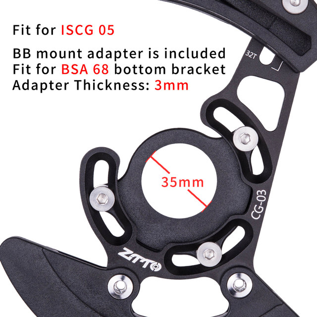 CYSKY MTB Kettenschutz ISCG05 - Alu Bash Guard Für 22T-40T Kettenblätter