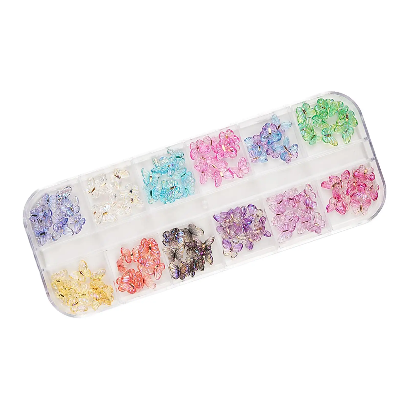 Nail Art Rhinestones Set Supplies Women Girls Spring Summer Cute Butterfly Nail Art Charms Shiny for Professional Use DIY Crafts
