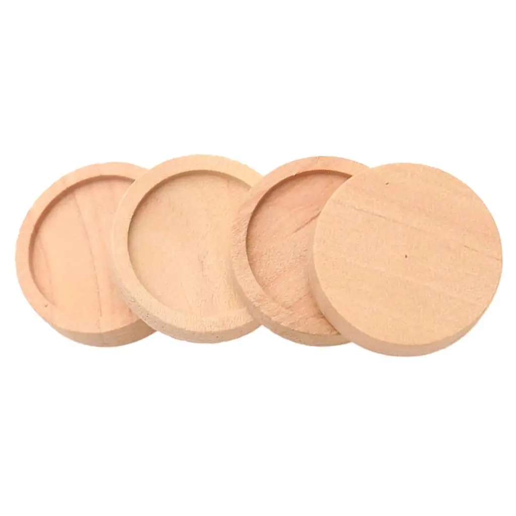 50pcs Handmade Jewelry Accessory Blank Cabochon Setting mm Natural Wooden Charms Tray