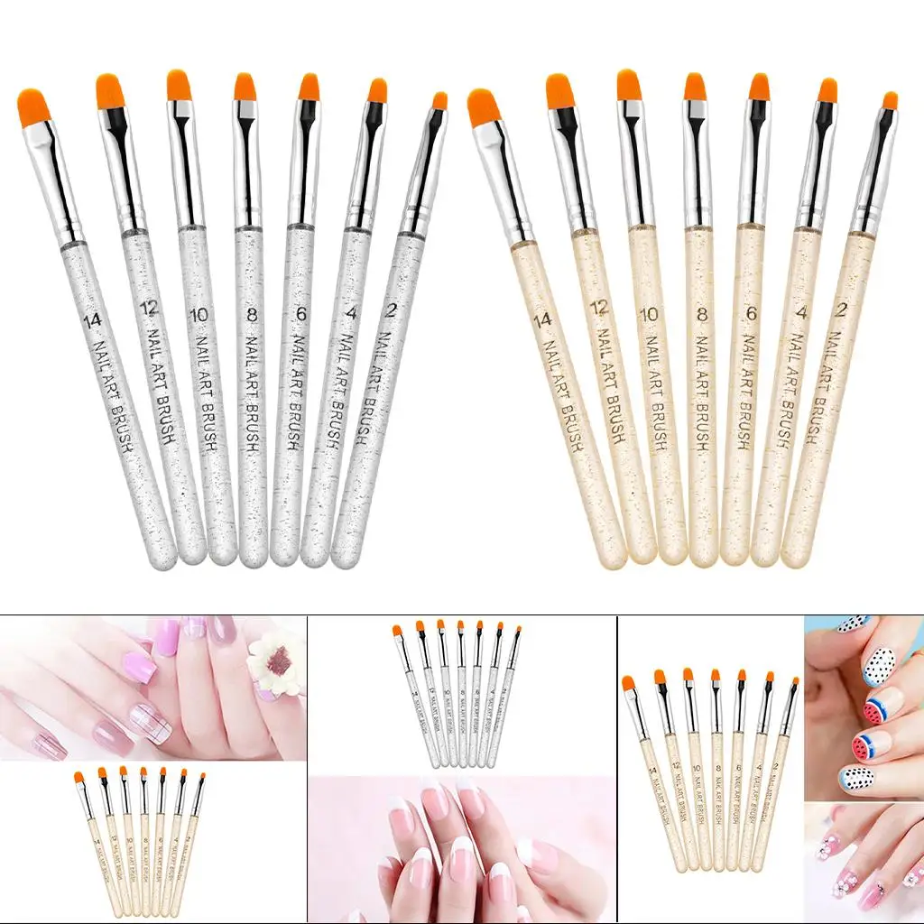 7Pcs Gel Nail Art Brush Pen Drawing Acrylic Home Salon Use Manicure Tools