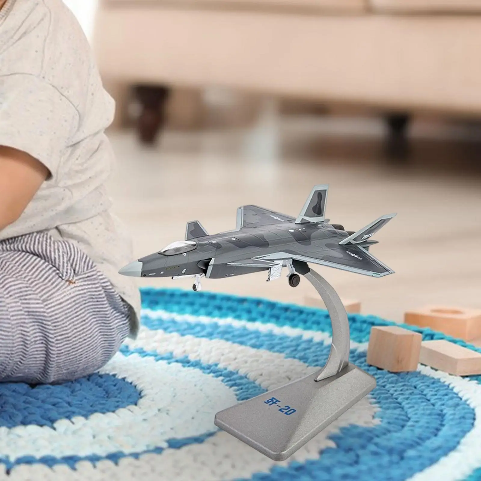 1/144 Scale J20 Airplane Plane for Shelf Living Room TV Cabinet Home