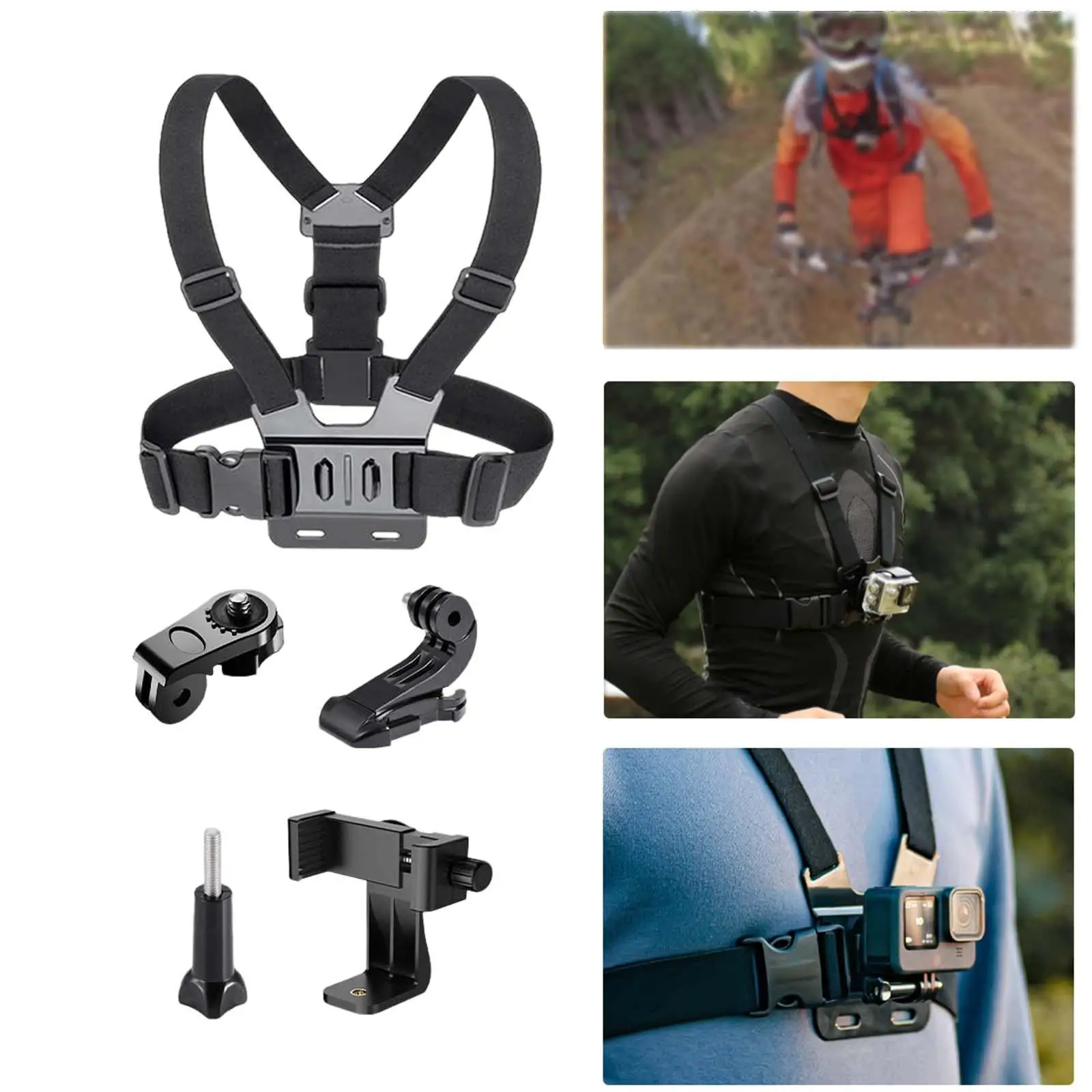 Phones Chest Strap Mount Belt Adjustable Quick Clip Mount 5 in 1 Waist Belt for Outdoor Cycling Action Cameras Smartphone Skiing