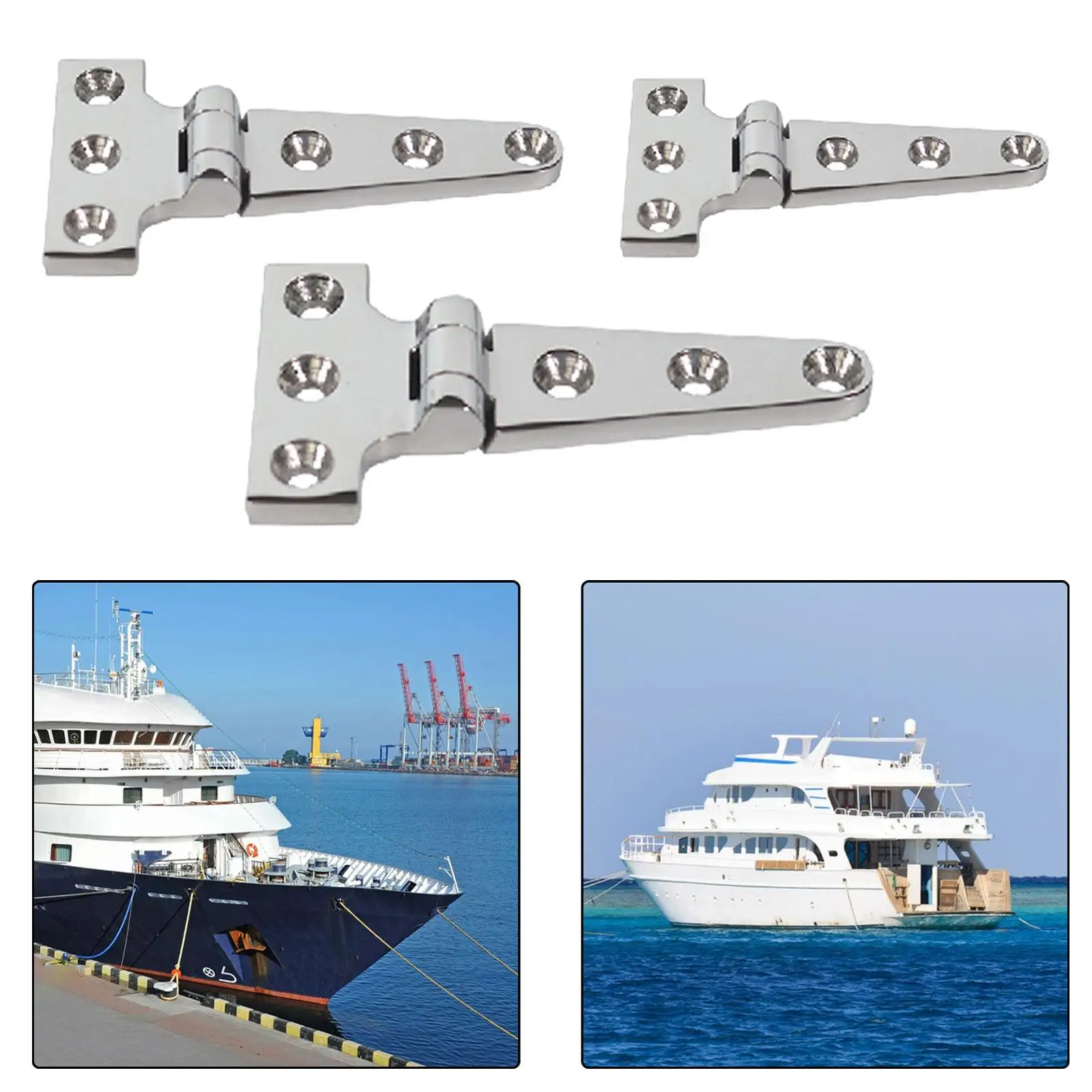 T Shaped Hinges 316 Stainless Steel Boat Hinge Durable for Decks, Gates, Toolboxes Easily Install Accessories Heavy Duty