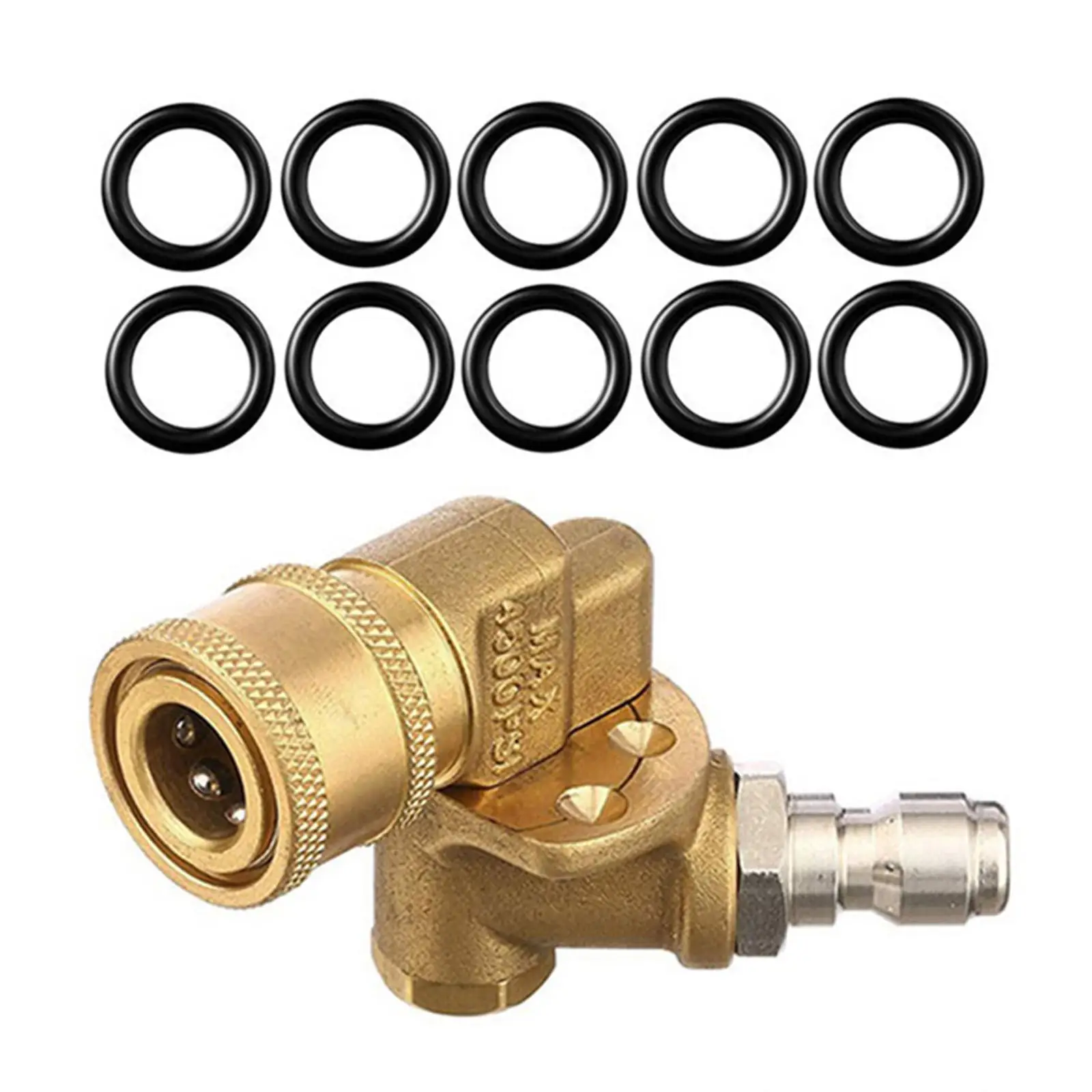 Quick Installation 7 Angle Couple for Pressure Washer Nozzle Tips Rotation Cleaner Attachment 1/4 inch Sprayer Nozzle