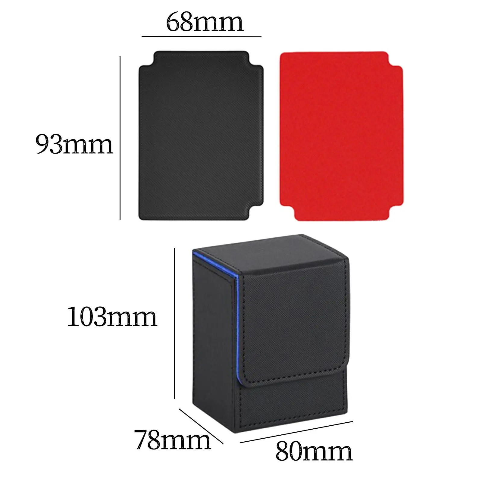 Card Deck Case Fits 100+ Sleeved Cards Multifunctional Water Resistant Soft Microfiber Lining Durable Accessories 8x7.8x10.3cm 