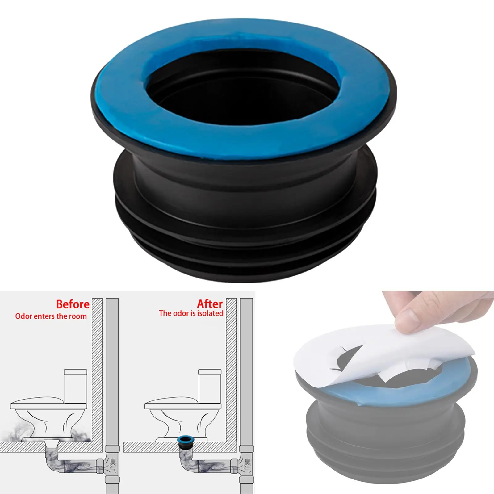 Durable Toilet Rubber Ring Toilet Seat Odor Resistant Replacement Seal Sealing Ring Bathroom Fitting Accessories Closestool Use