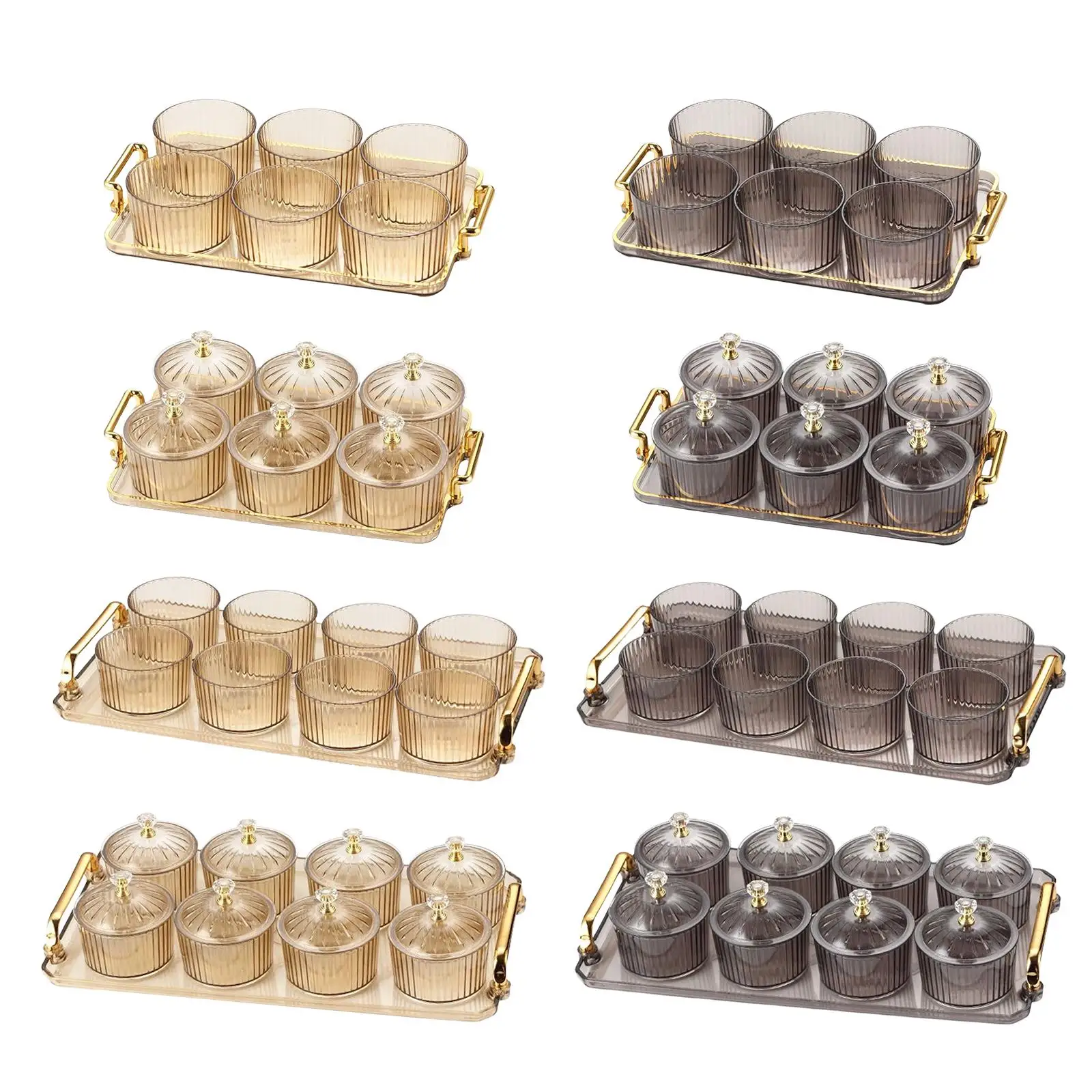 Fruit Serving Platter Condiment Tray with Holder for Wedding, Party Easy to Refill Serving Dishes Dessert Dividing Plate