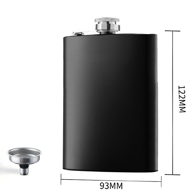 Description Picture 4 of itemPortable 8oz Hip Flasks Coated Stainless Steel Wine Bottle with Funnel Metal Whisky Alcohol Bottle Wine Pot