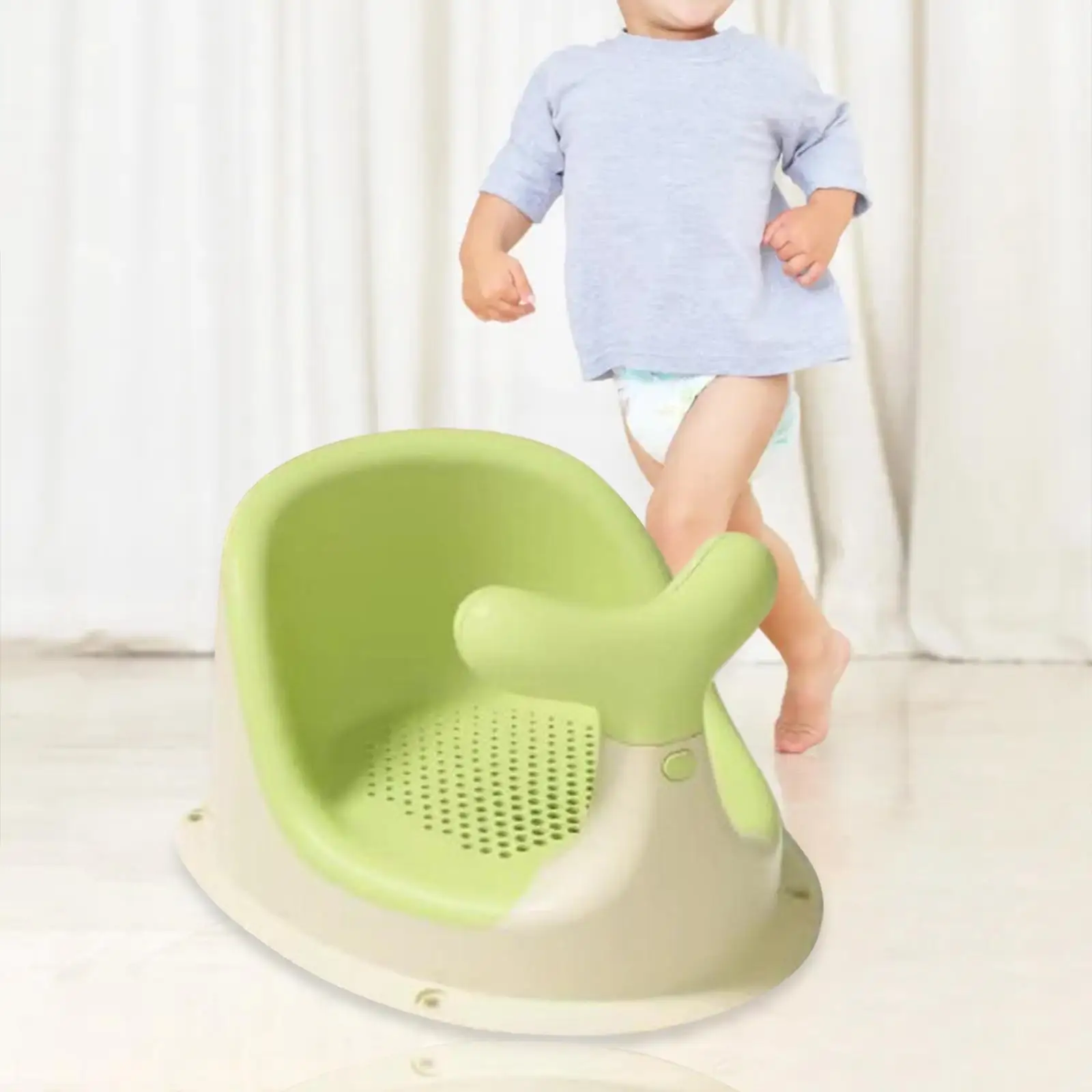 Toddlers Shower Seats Stable Bathroom Accessories Portable Bath Seat Support Portable Baby Bathtub Seat for Girls Toddlers Boys