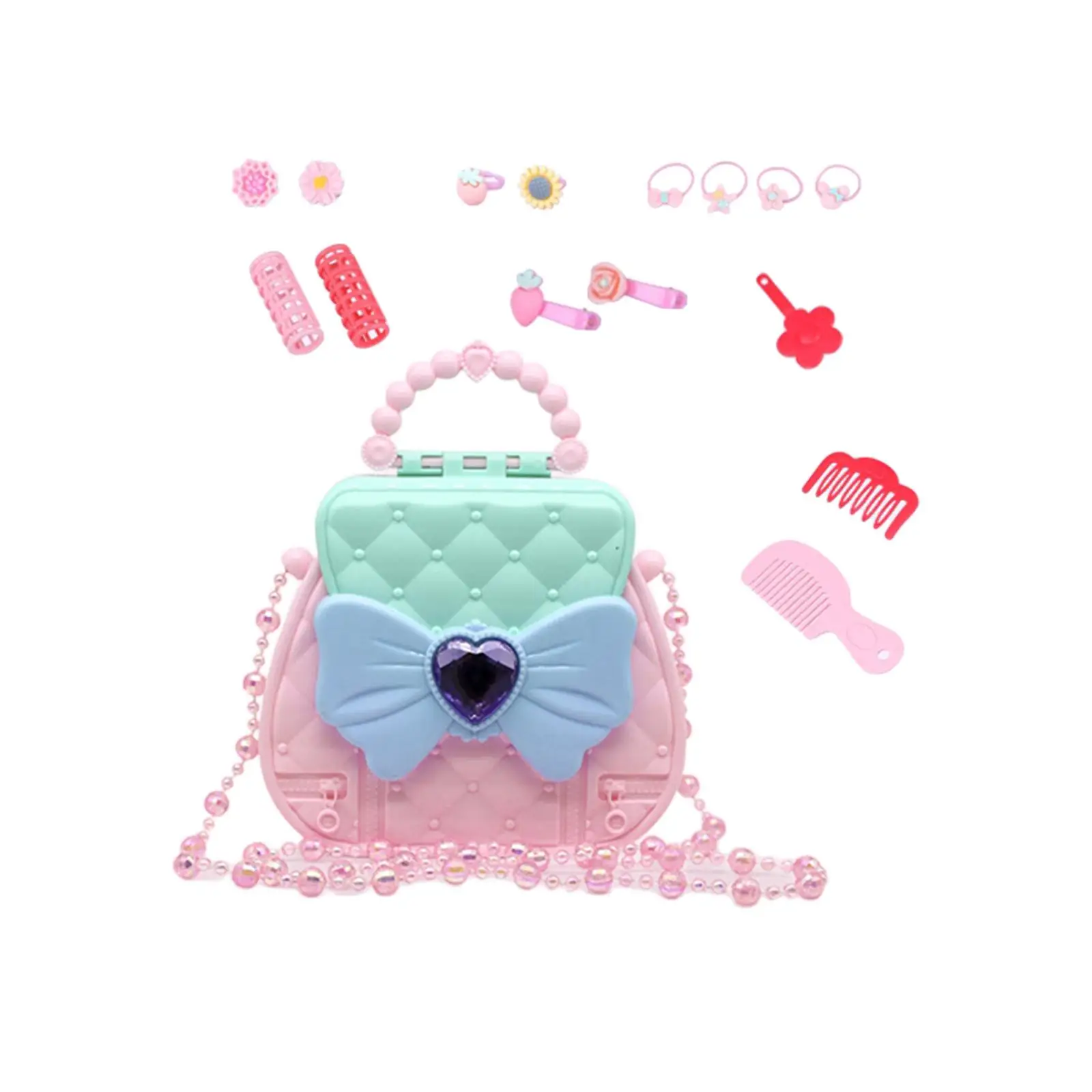 Pretend Play Handbag Toy Set Age 5+ Portable Decoration Toddlers Purse Playset for Birthday Festivals Holiday New Year Christmas