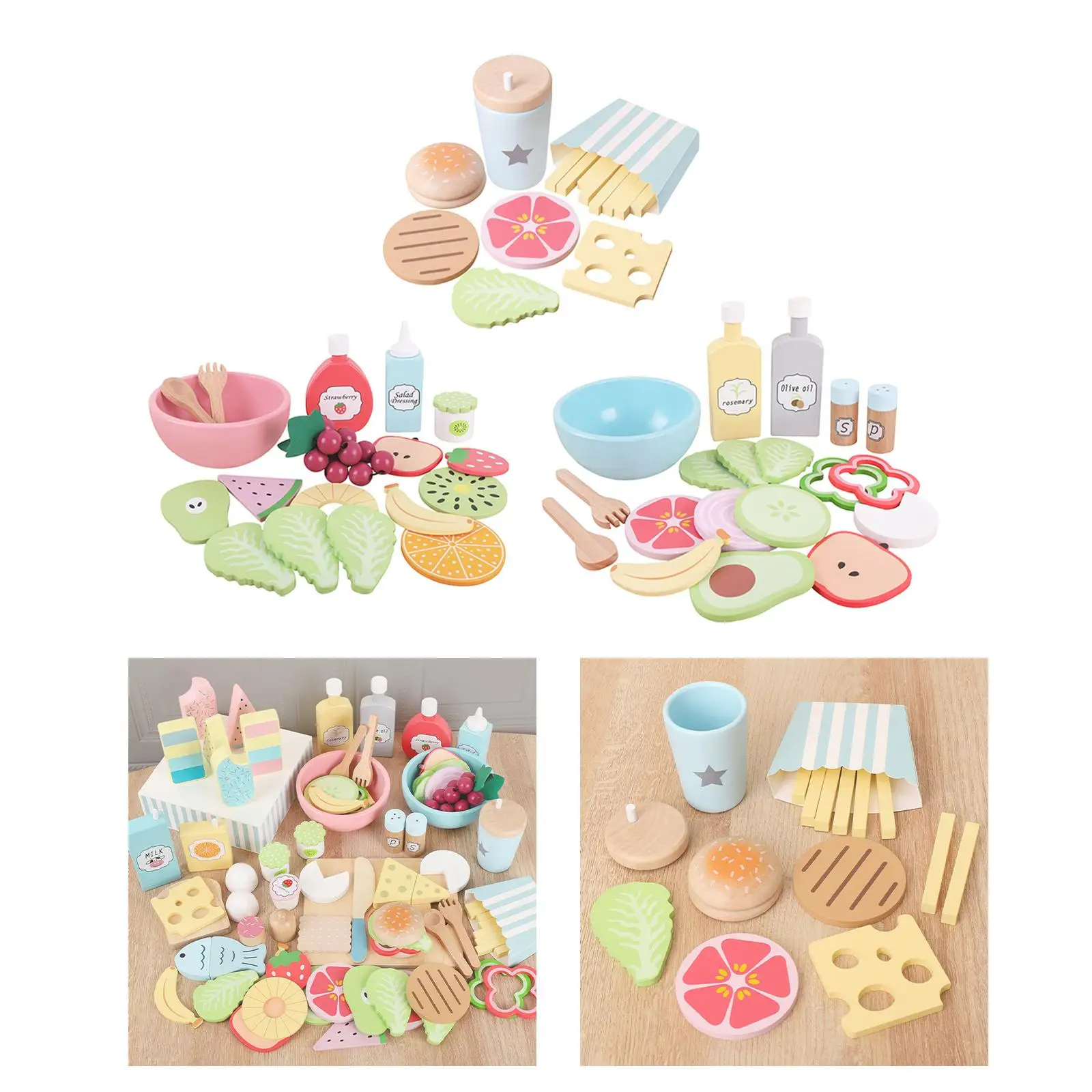 Simulation Kitchen Playset Toys Cooking Skills Pretend Food Toys Early Education Toy for Children Kids Boys and Girls Gifts