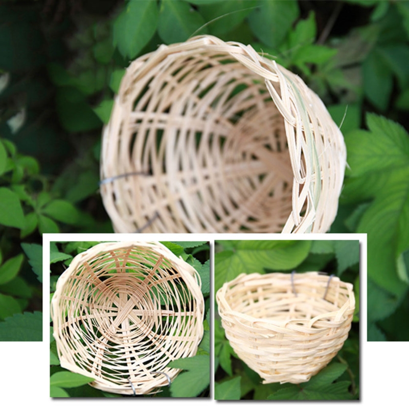 Title 4, Bamboo Nest Hand Knitted Birdhouse Hanging Natu...