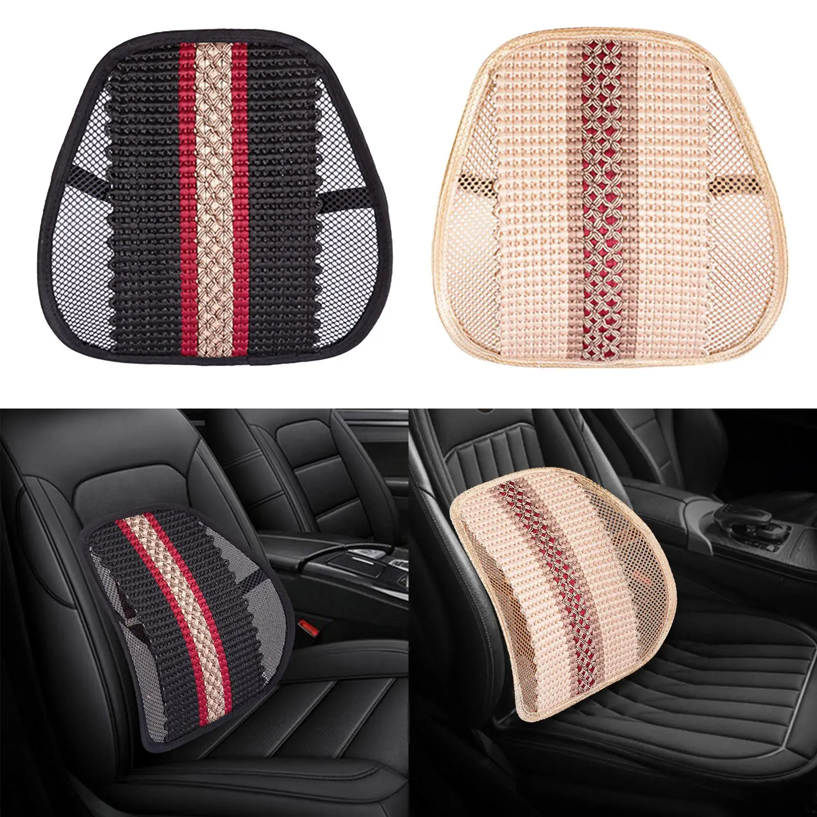 Mesh Back Lumbar Support with Breathable Mesh with Elastic Strap Back Rest Cushion Car Back Support for Car Home Office Chair