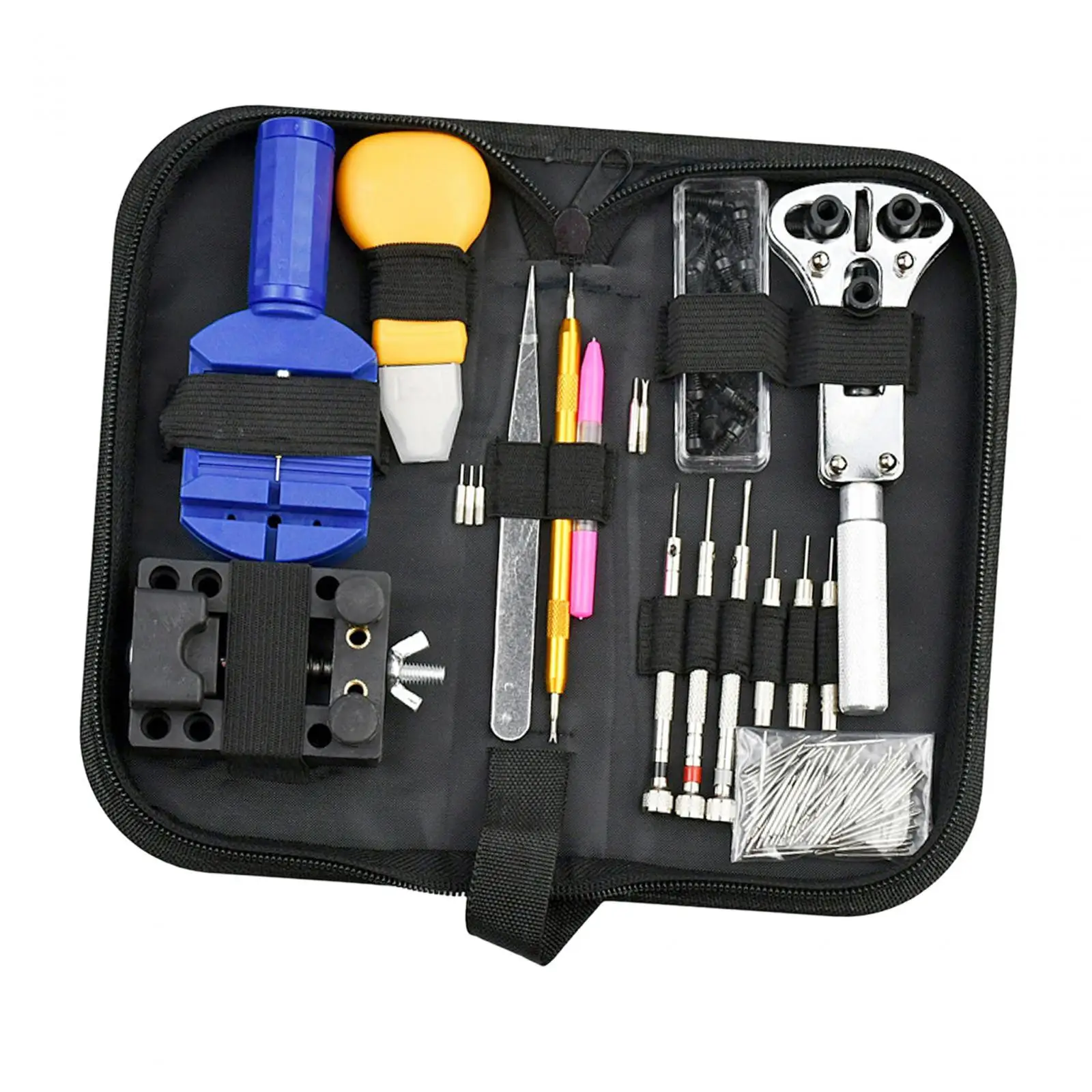 144Pcs Watch Repair Tool Kit with Carrying Case Accessories Practical ,Replace Gaskets, Open Watch Back Cover Universal Portable