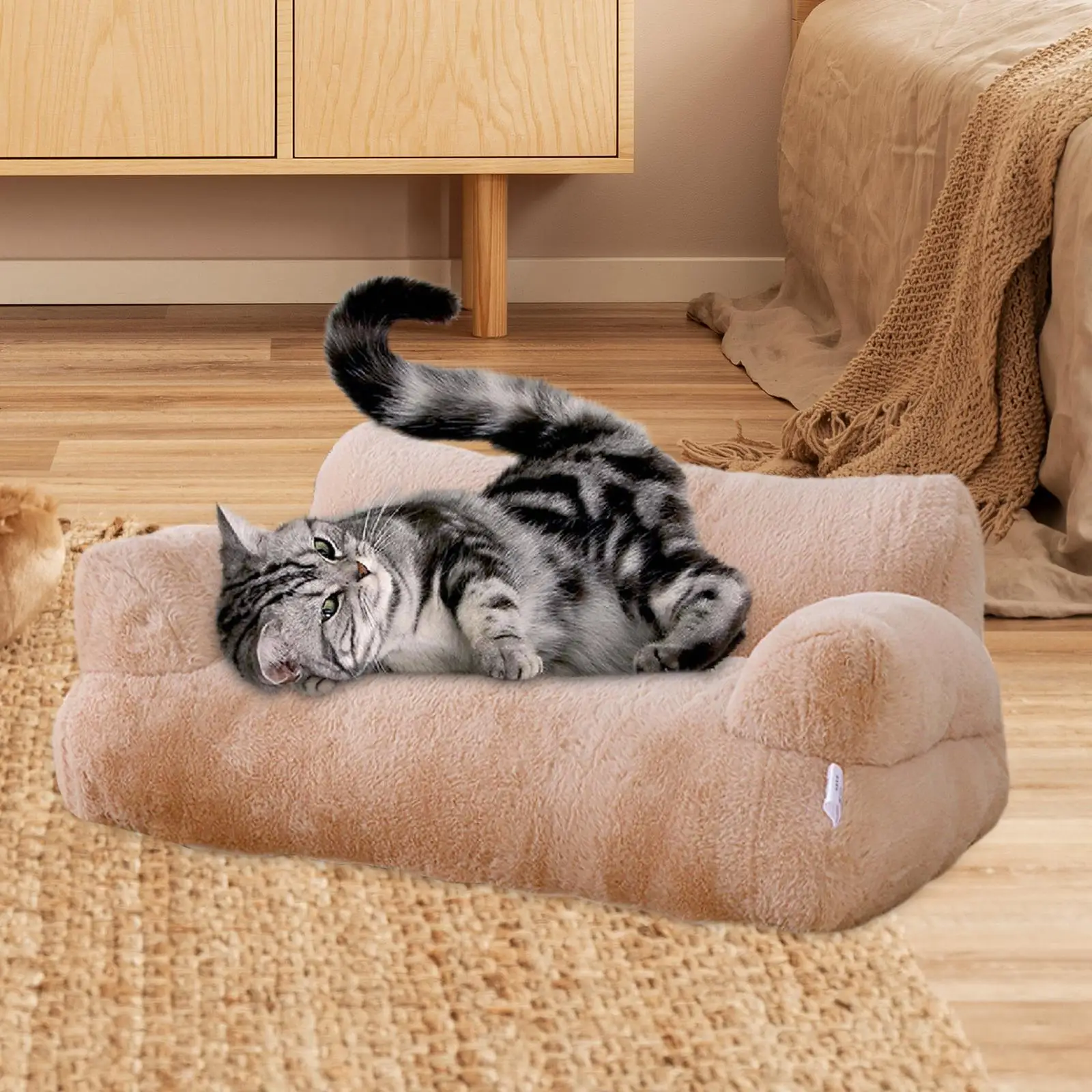 Cat Sofa Washable Nonskid Bottom Comfortable Portable Pet Sofa Mini Dog Couch
