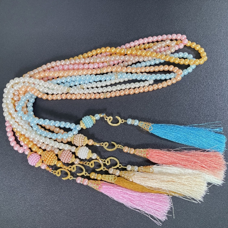 6mm Allah Mohammed Rosenkranz Tasbih Muslimischen Gebet Perlen Türkische 99 Perlen Perlen Charme Misbaha Meditation Armband Halskette Y08E – Detail 6