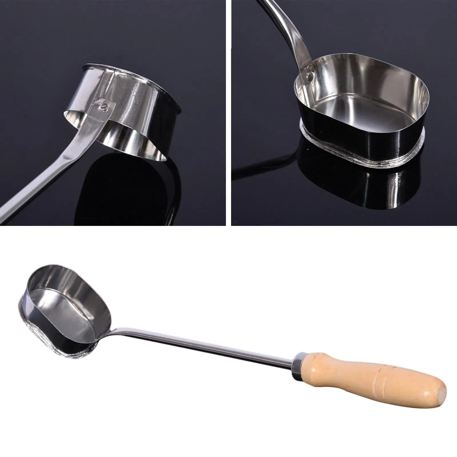 Meat Patty Maker Stainless Steel Comfortable Handle Durable Easy to Clean Portable Manual Fried Meat Spoon Cooking Tools