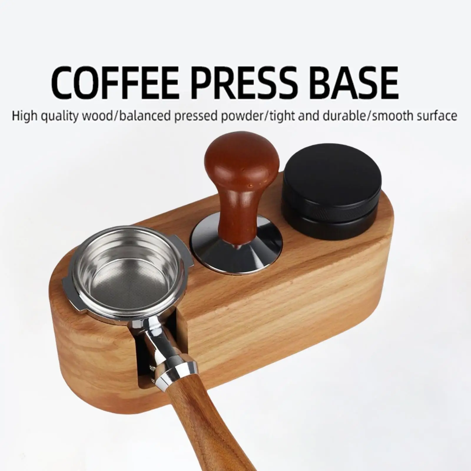 Wooden Espresso Tamper Holder Portafilter Stand Support Base Powder Hammer Tool Coffee Tamper Stand for Restaurant Bar Espresso