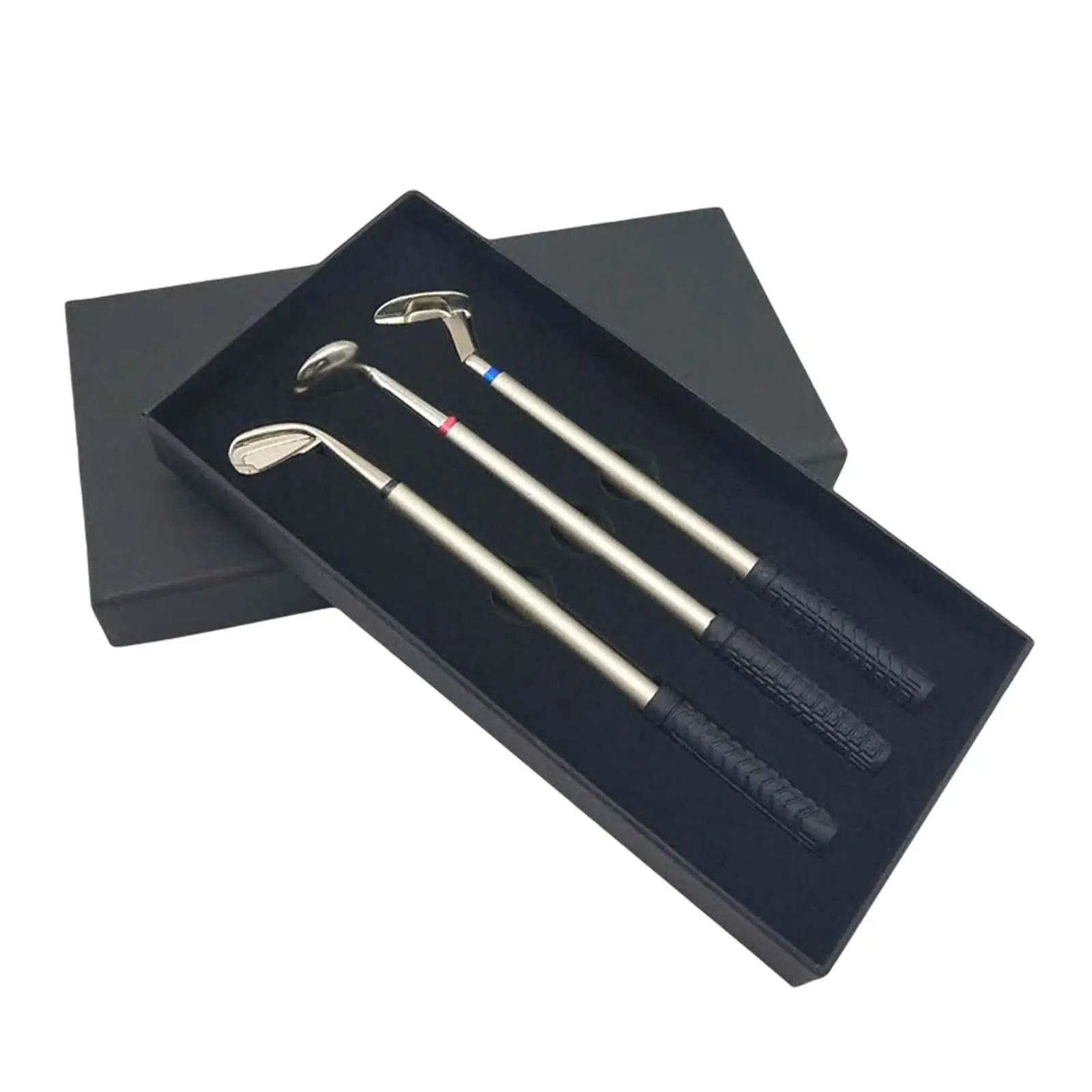 3 Pieces Golf Ballpoint Pen with Package Box Unique Decorative Stationery for Birthday Boyfriend Men and Woman Desktop Accessory