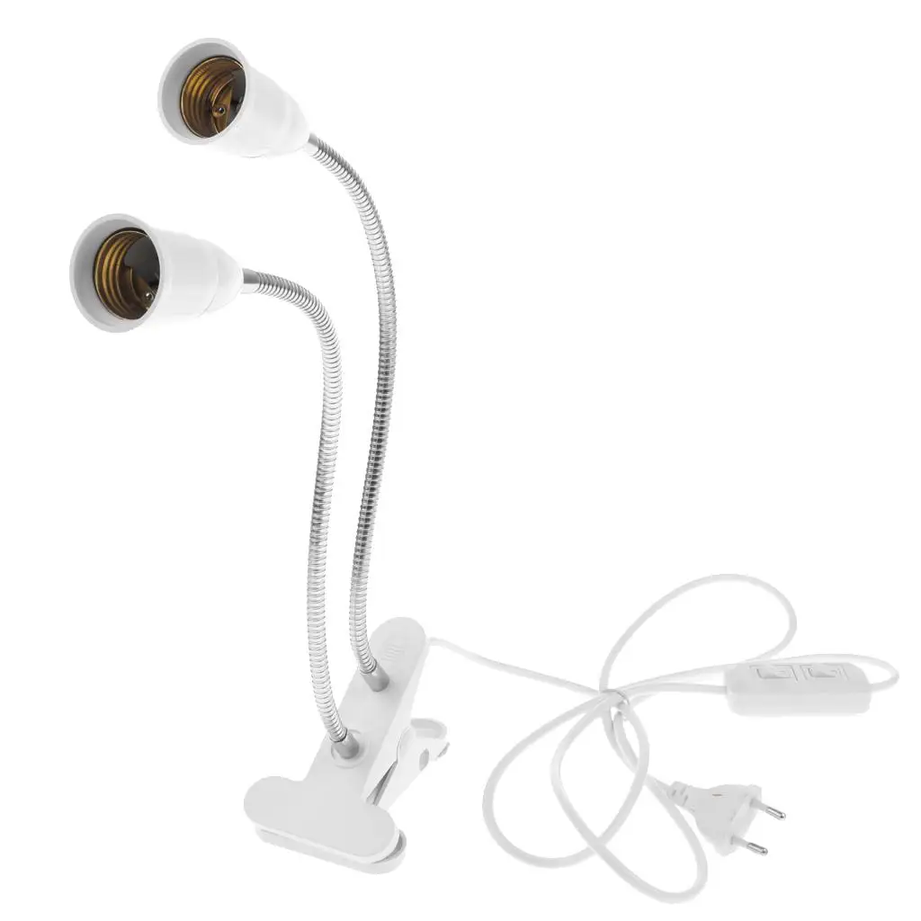 E27 LED Planting Grow Light Clip On Flexible Lamp Holder Can 360° Adjustable Lamp Holder Arms Eu Plug