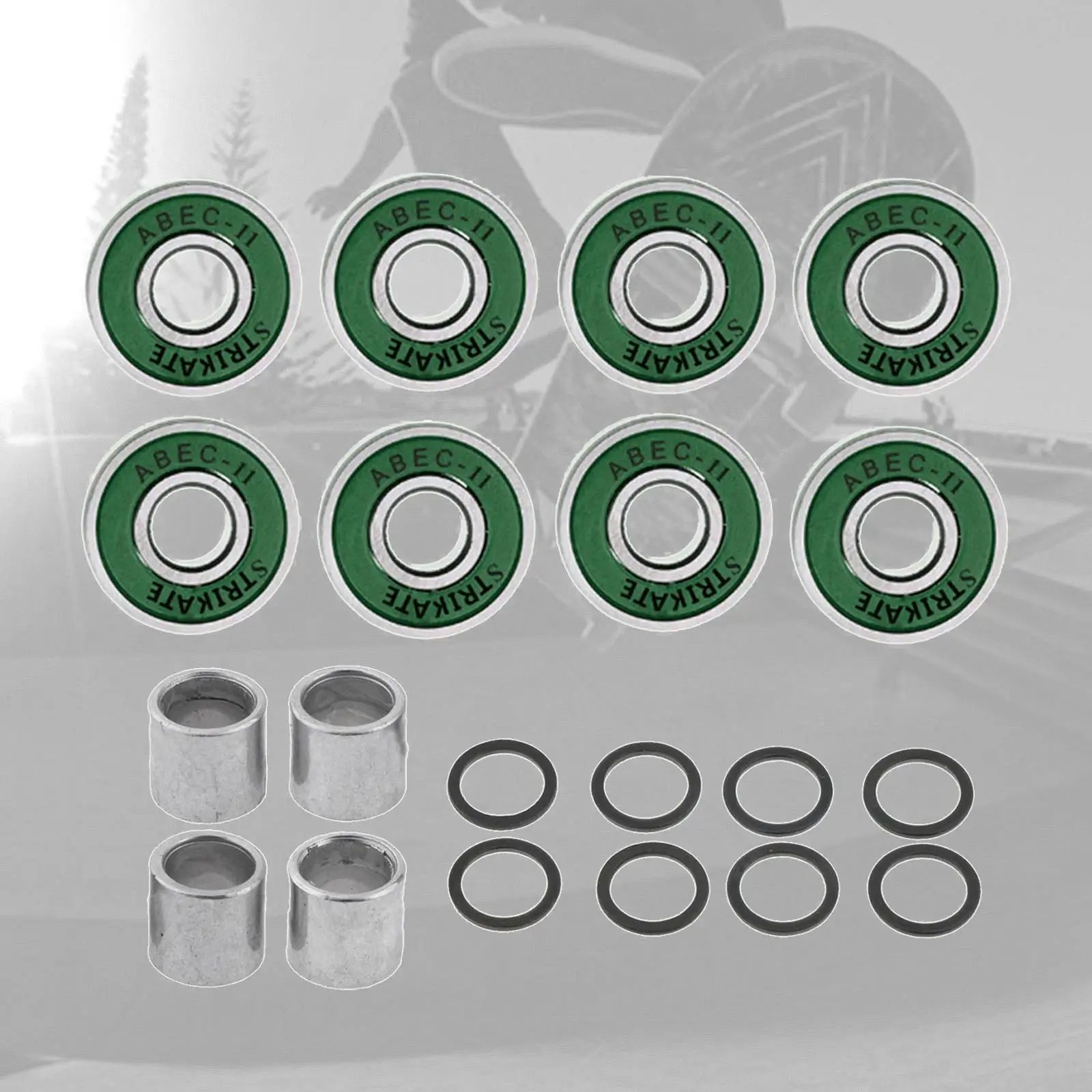 Pack of 8 Precision 608 RS ABEC 11 Bearings for Scooters, Longborad And 
