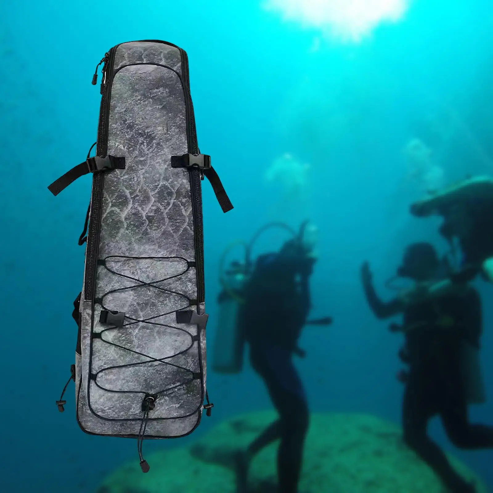 Long Fins Bag, Easy Carry Snorkel Gear Bags Backpack Flippers Bags Adjustable Shoulder Strap Waterproof Free Diving Fin Bag