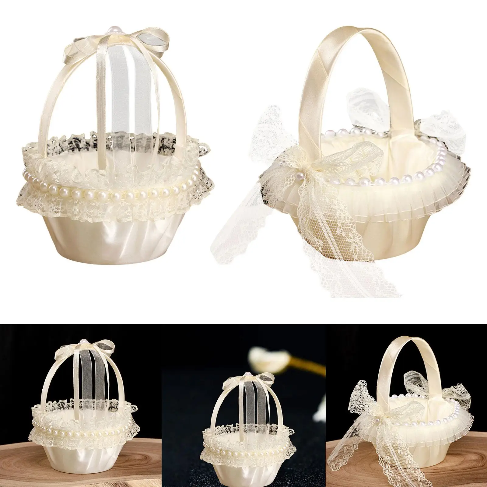 Wedding Flower Baskets Romantic Love Symbol Petals Storage Basket for Wedding Ceremony Bridal Accessories Party Centerpiece