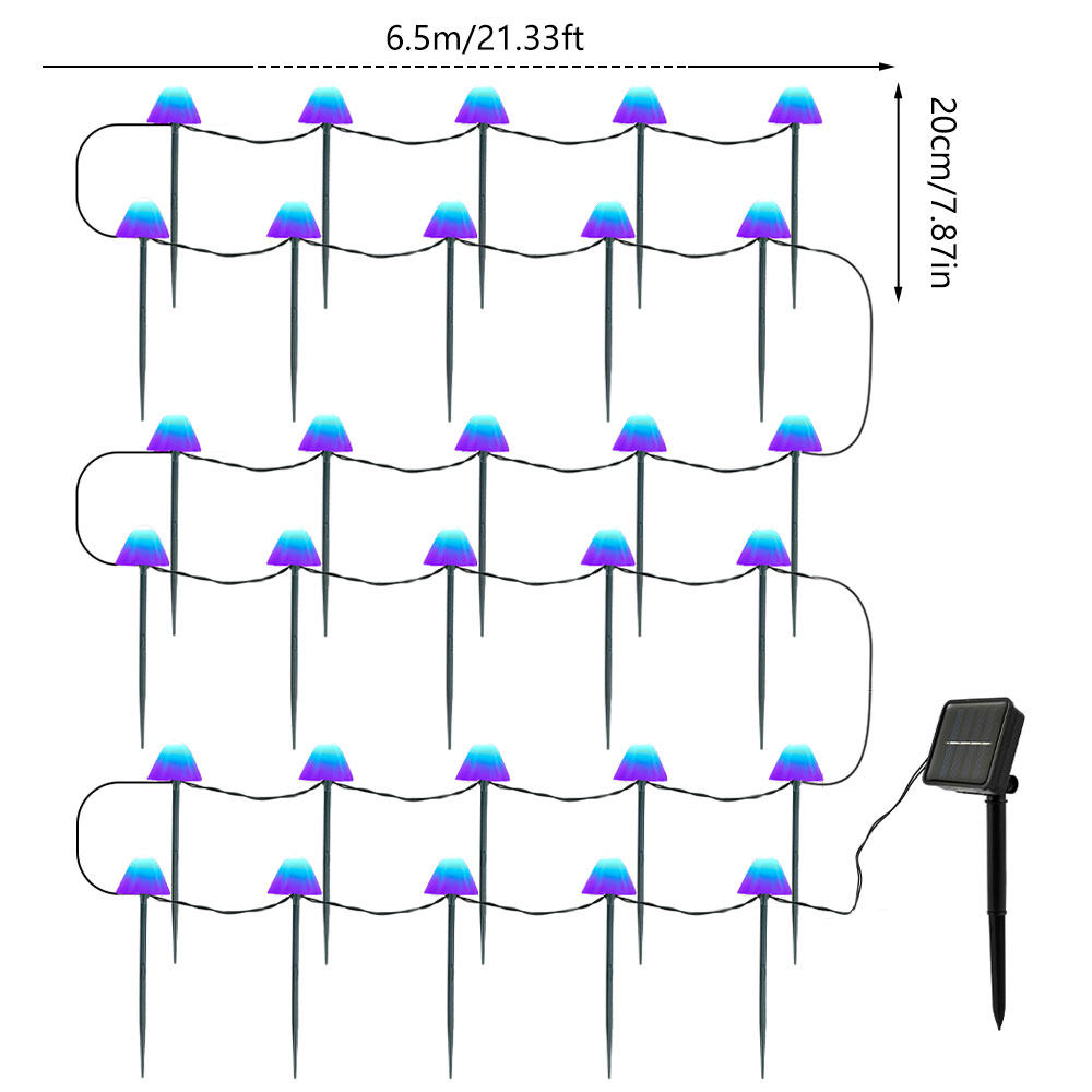 lâmpada solar cogumelo luzes da corda à