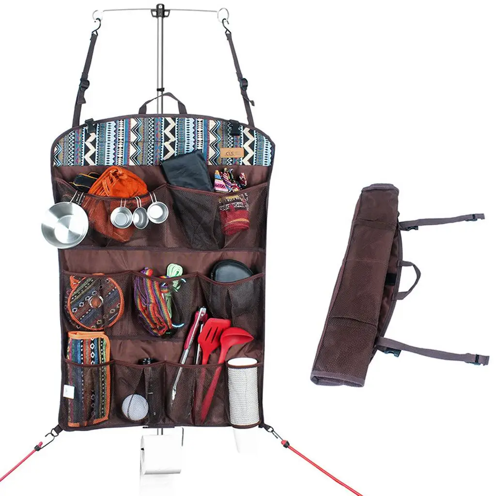 Multipurpose Camping Storage Bag Cookware Equiptment Organize Stuffs Hanging Pack Practical Folding Sack