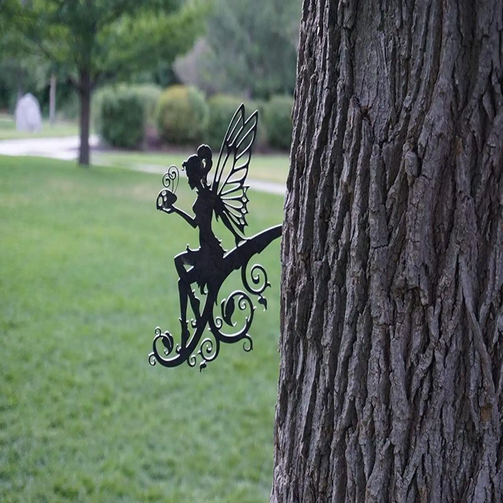 Outdoor Garden Metal Art Fairy Silhouette Ornament for Enterway Backyard Decoration