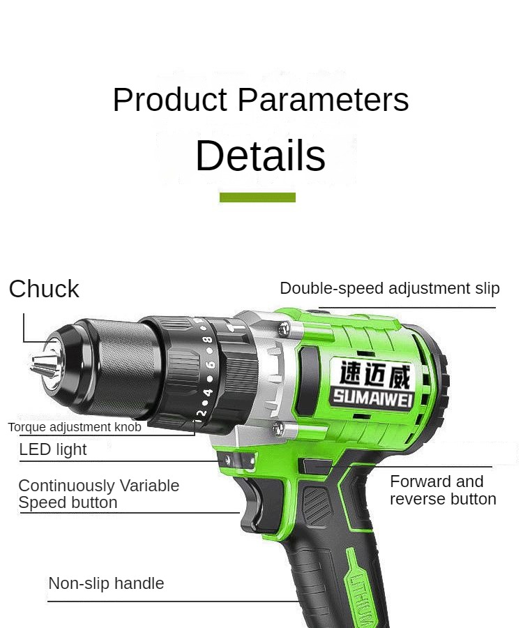 Title 31, 21V Brushless Impact Drill High Power Cordless ...