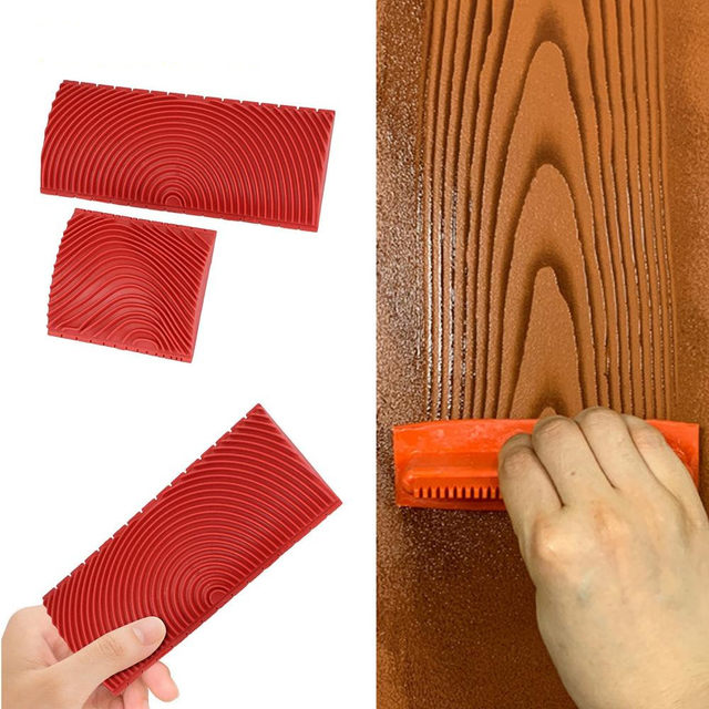 6Pcs Rubber Texture Roller Brush Imitation Wood Graining Wall