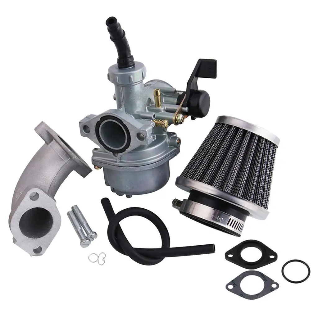 PZ22 Carburetor Assembly with 37mm Motorcycle Air Filter for Chinese 110cc 125cc Dirt Bike Scooter Go Karts ATV Quad