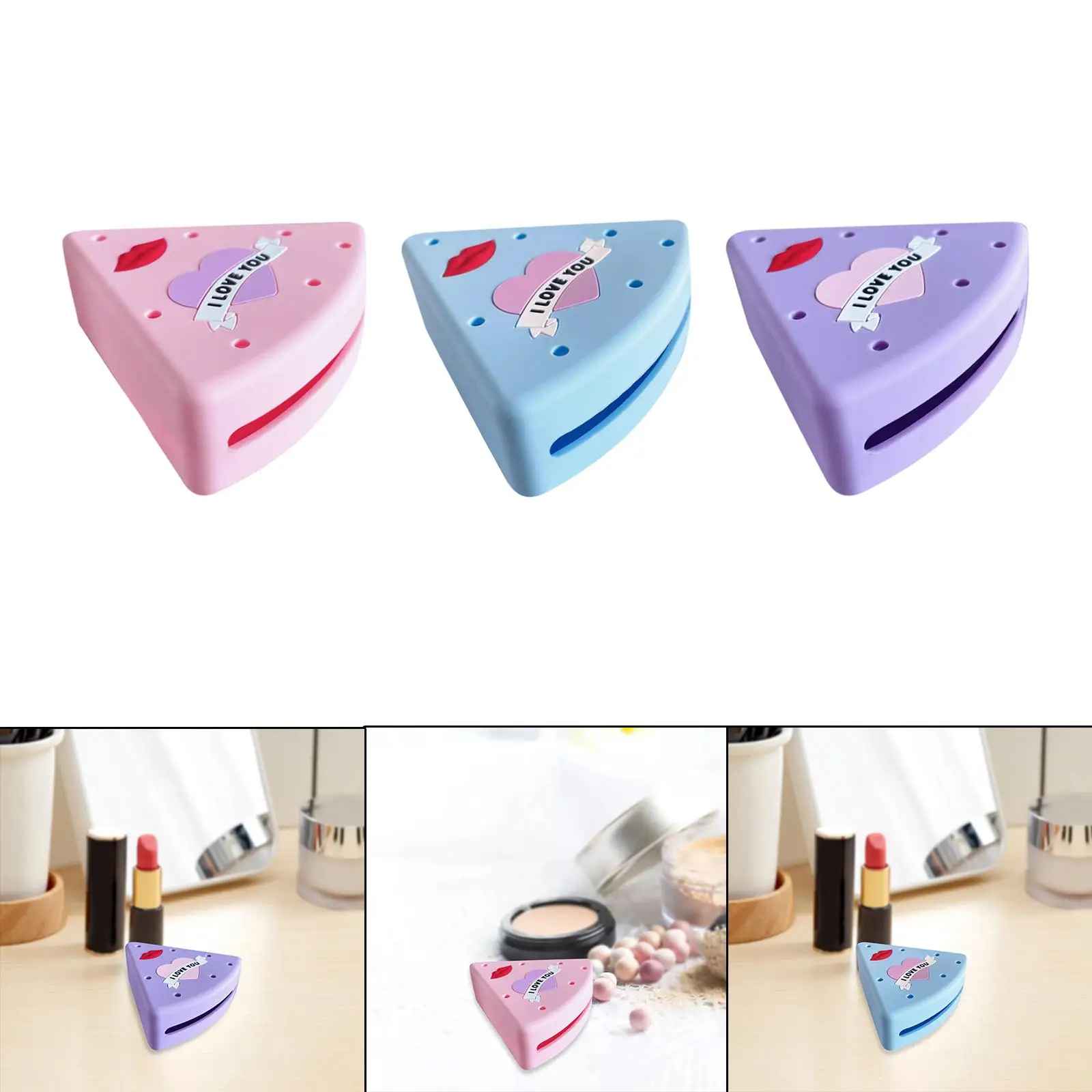 Triangle Makeup Sponge Holder Compact Breathable Cute Protective Container Powder Puff Case Makeup Sponge Storage Box for Travel