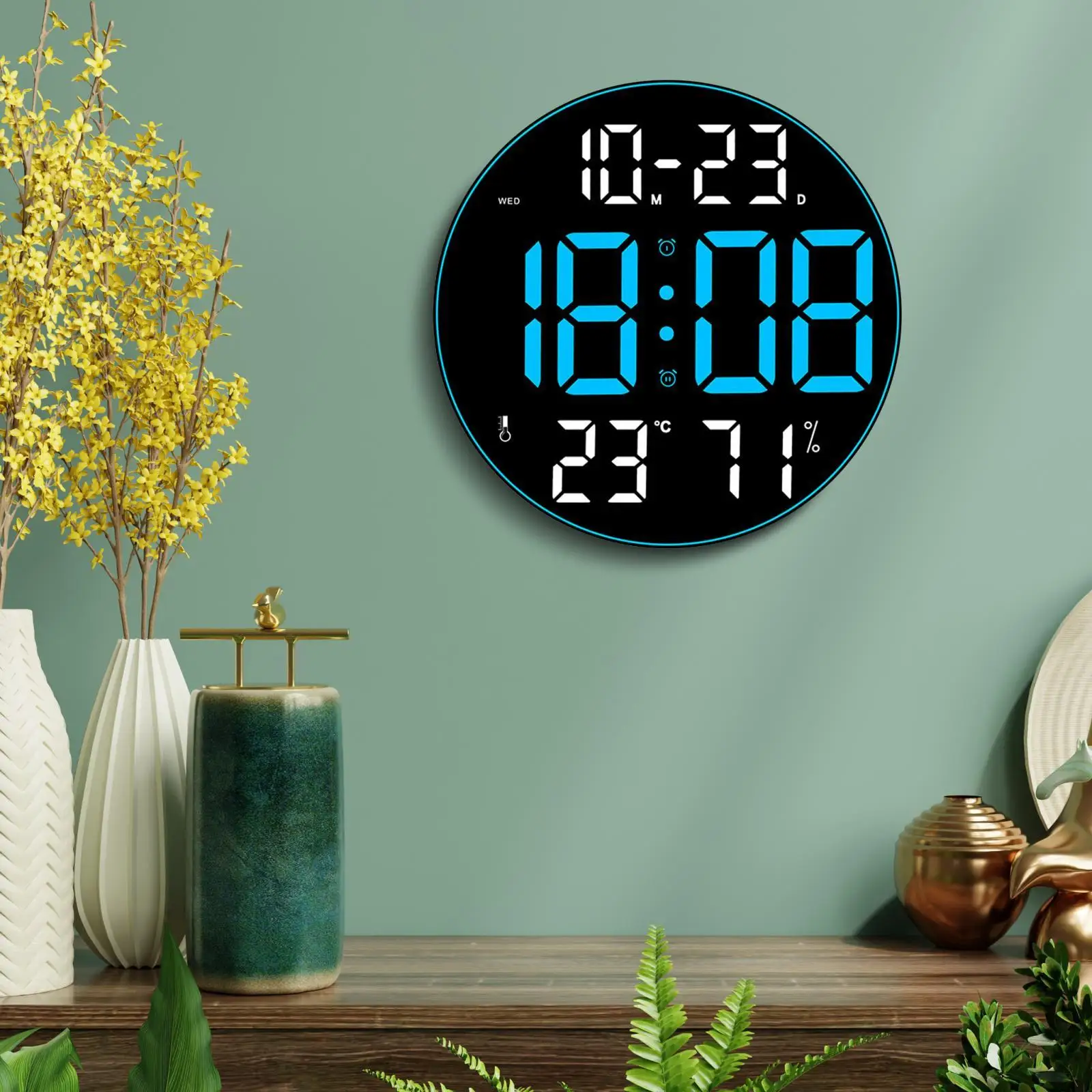 Digital Clock Large Screen LED Wall Desk Clock for Hotel Hall Apartment Cafe