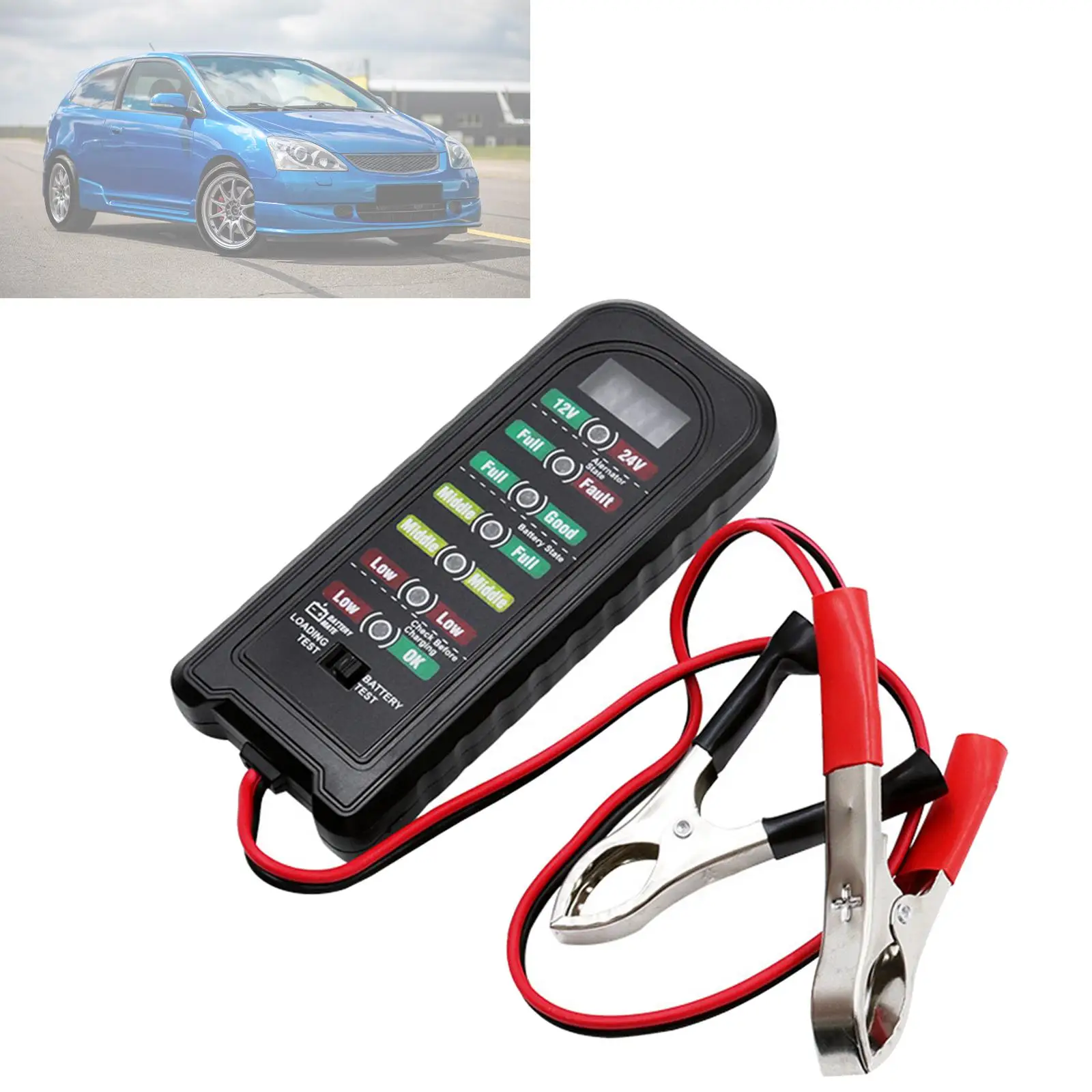 Car Battery Tester Automotive Load Tester Indicator Auto Tester Tool Digital Battery Tester Durable Premium High Performance