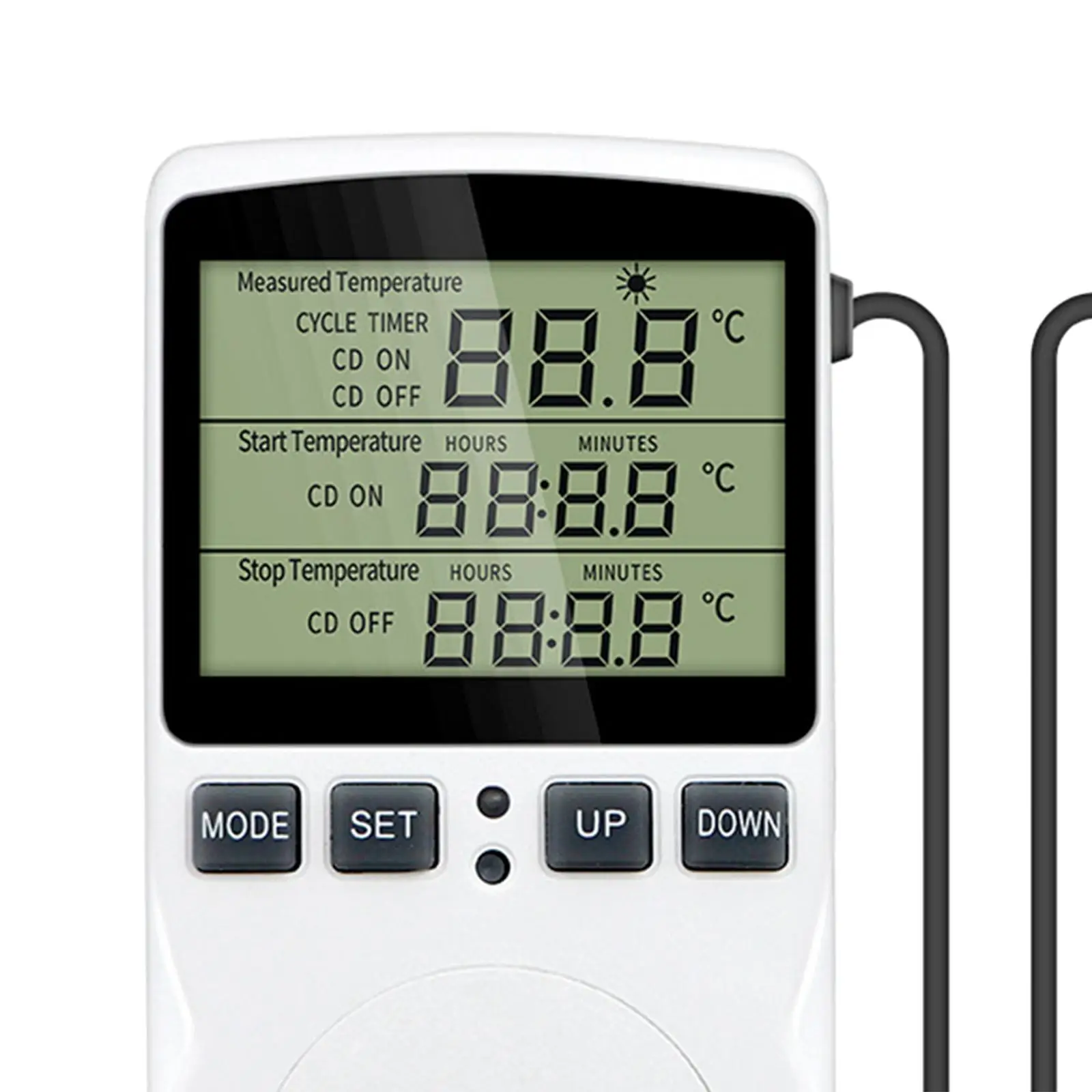 Digital Temperature Controller Durable LCD Screen Thermostat Outlet Socket for Farm Aquarium Terrarium Greenhouse Incubator