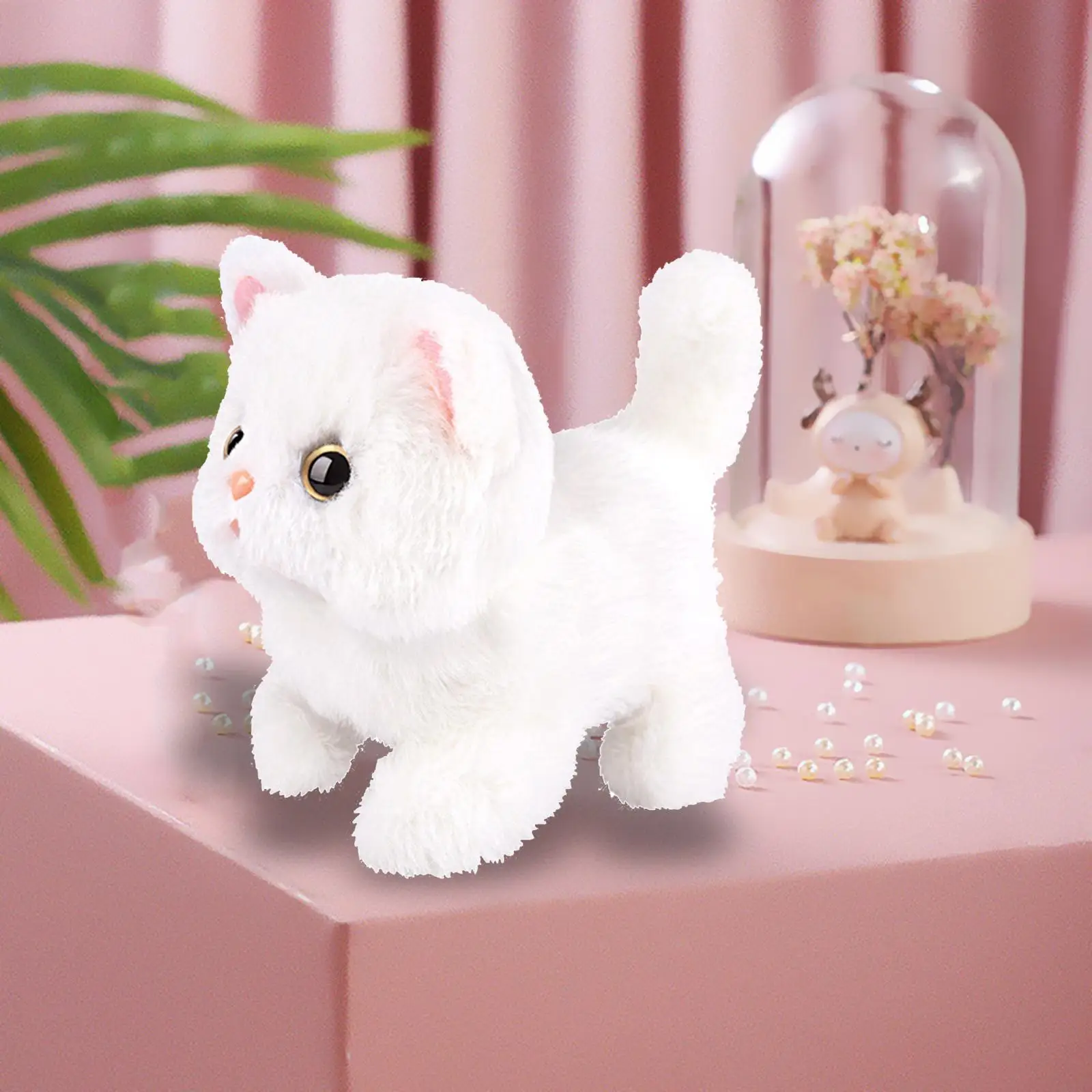 Cute Electric Cat Plush Toy,Robotic Pet Toy,Soft Plush Musical Gift Appease Toy, Interactive Play Stuffed Animal for Boys Girls
