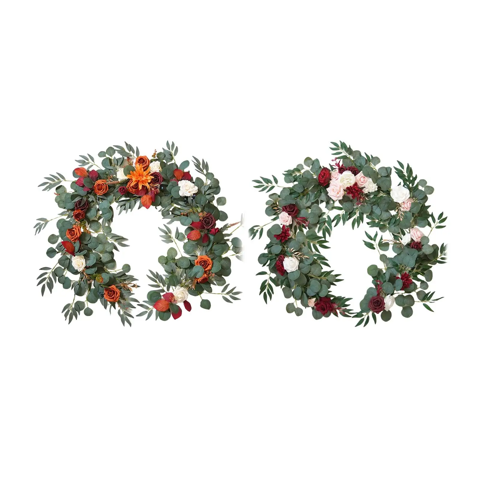 Floral Garland 70.87`` inch Artificial Floral Vines for Wedding Table Runner Decoration Indoor Outdoor Backdrop Wall Decoration