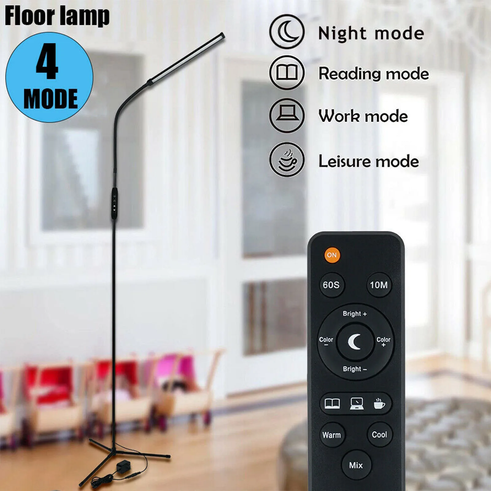 NordisLamp Smart Control with Remote Controller Lamps Corner Standing Lamp Home Decor