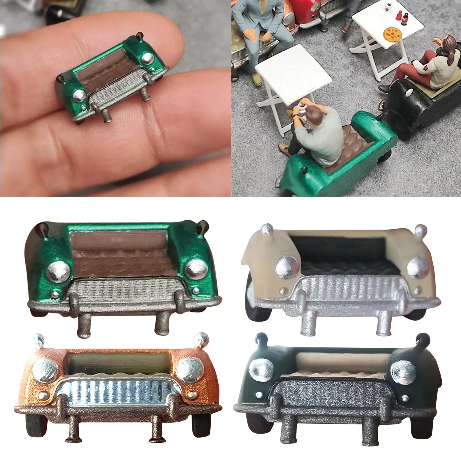 1/64 Painted Resin Sofa Model Scene Street Layout Diorama Collectibles Gifts