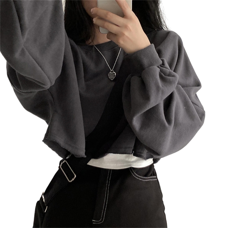 Blue Short Crop Hoodie